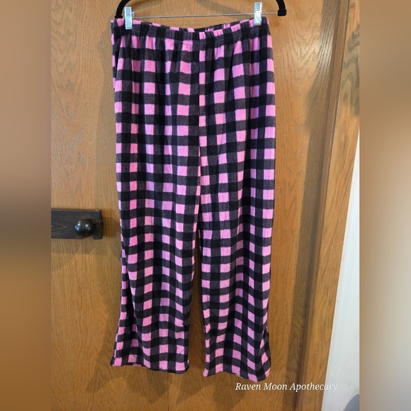 Pink and Black Checkered Pajama Pants - Picture 1 of 8